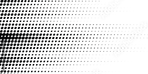 Set of halftone dots gradient pattern texture isolated on white background. Straight dotted spots using halftone circle dot raster texture. Vector blot half tone collection.