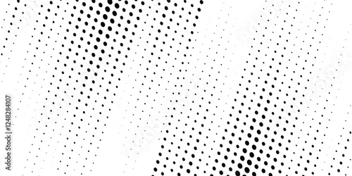 Set of halftone dots gradient pattern texture isolated on white background. Straight dotted spots using halftone circle dot raster texture. Vector blot half tone collection.