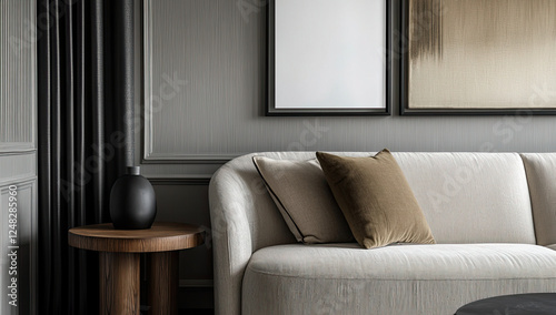 Modern Living Room Interior with Minimalist Design and Stylish Sofa