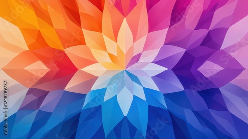 Colorful abstract background with triangles and geometric patterns in vibrant colors and textures