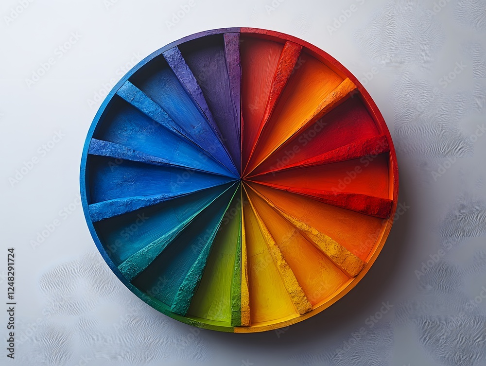 Obraz premium Vivid Circular Color Wheel Depicting Spectrum Gradient in Artistic Form