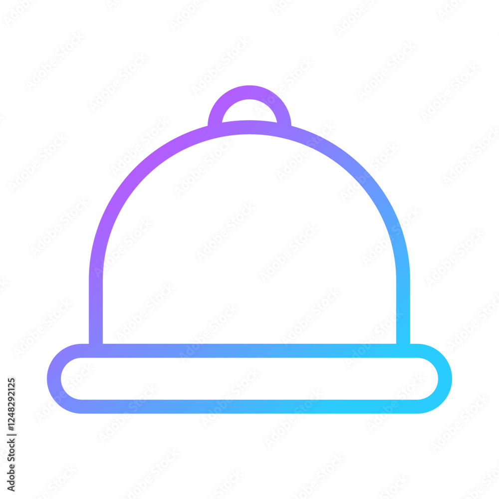 Elegant Food Dome Icon with Gradient Colors Elegant Food Dome Icon with Gradient Colors