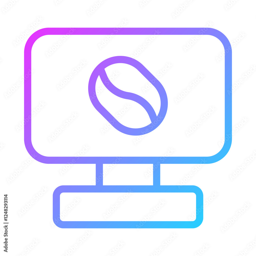 Coffee Monitor Icon Gradient Style Graphic Image Coffee Monitor Icon Gradient Style Graphic Image