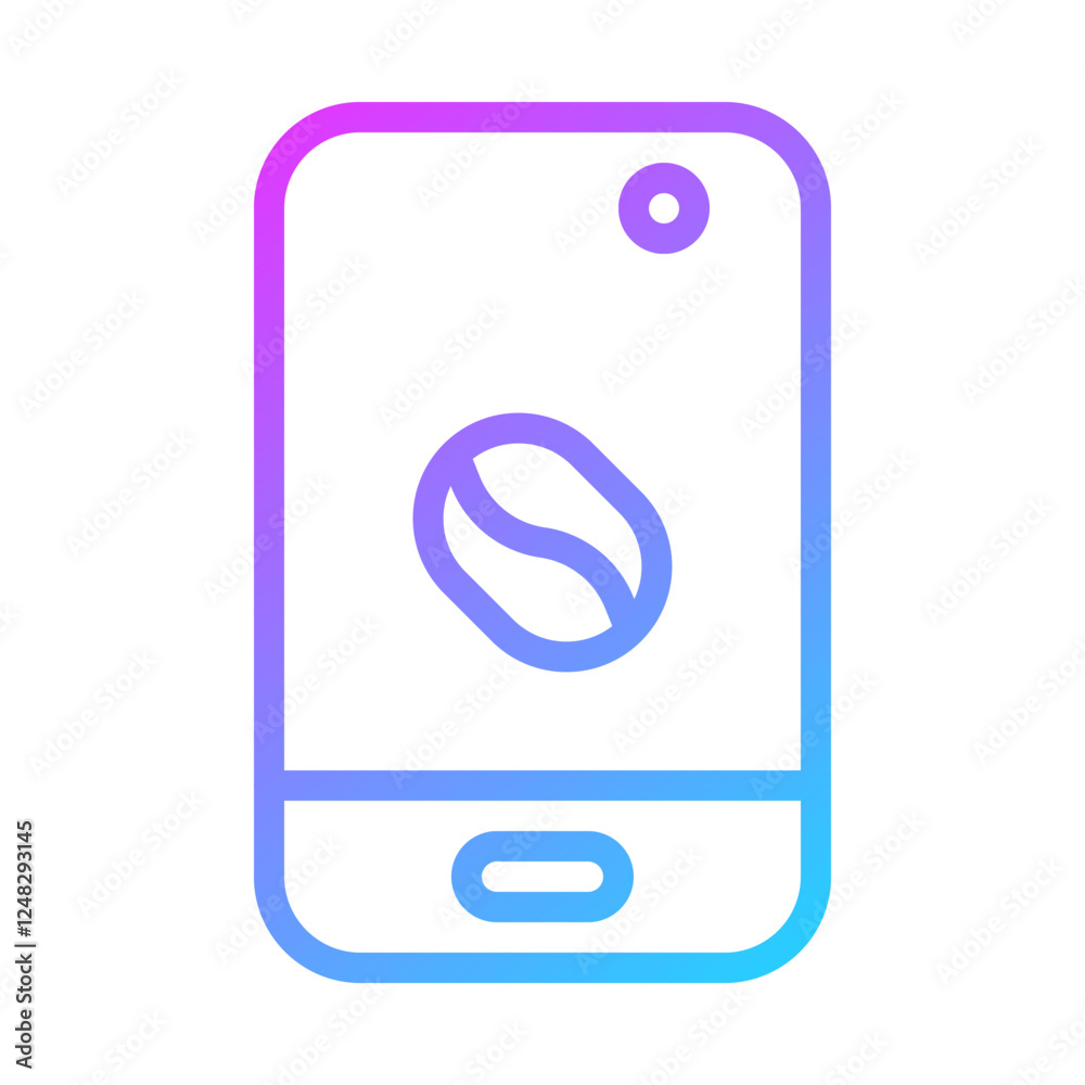Mobile Coffee Order App Minimalist Vector Icon Mobile Coffee Order App Minimalist Vector Icon