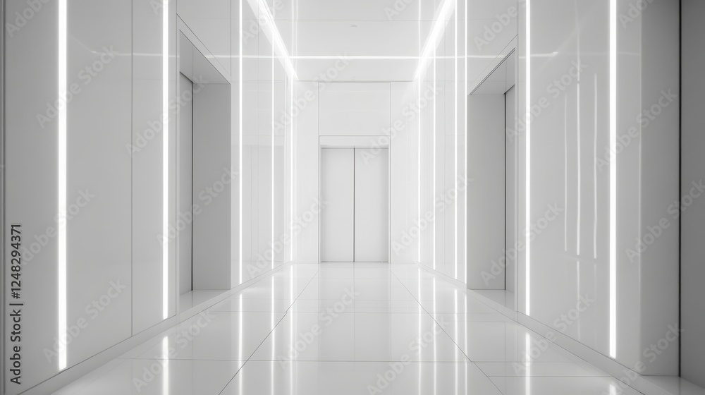 Fototapeta premium Modern classic Elevator doors of office or hotel hallway, Lobby interior, corridor in house with lift,Black elegant lift for passenger or cargo elevators,copy space.