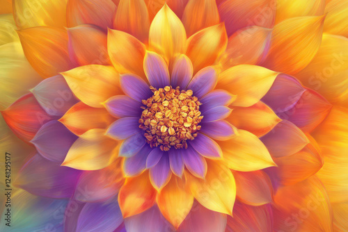 Floral art radiates warm happiness with flower design