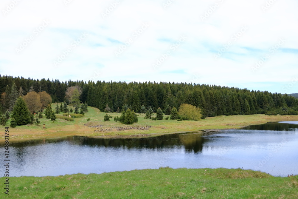 the landscape and Reservoir in front of the Flaje dam in the Czech Republic the landscape and Reservoir in front of the Flaje dam in the Czech Republic