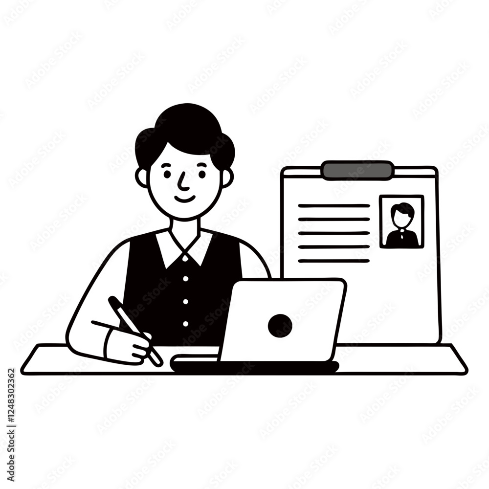 A man speaking in a virtual team meeting A man speaking in a virtual team meeting