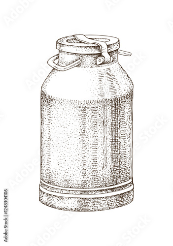 Vector hand drawn milk can