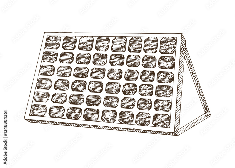 Hand drawn solar panel vector illustration Hand drawn solar panel vector illustration