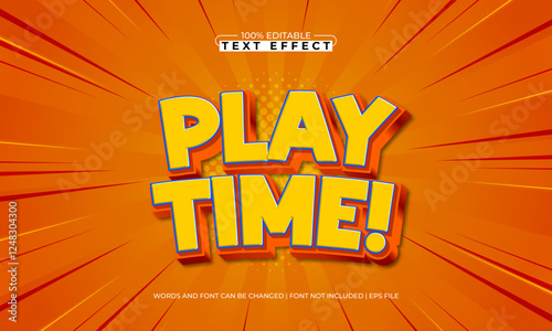 play time editable text effect with a play and kids text style