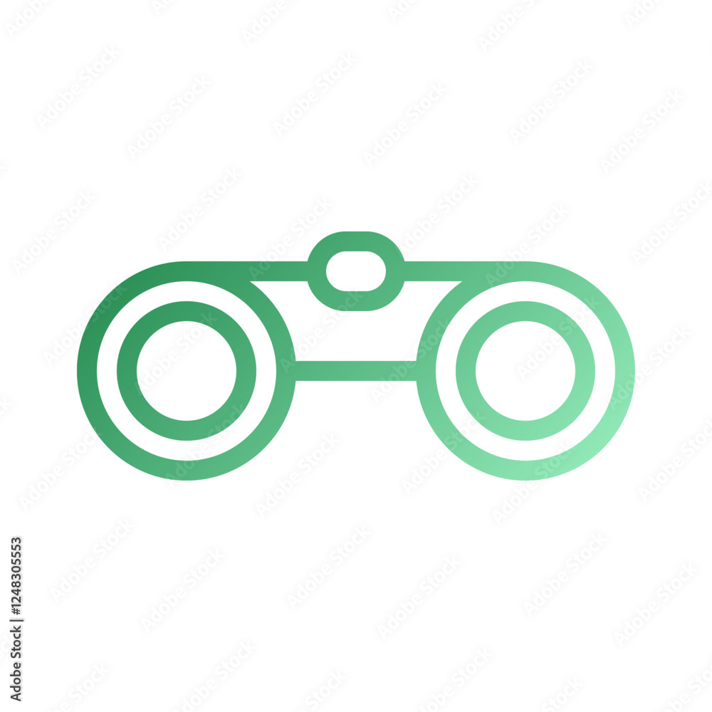Binoculars Icon in Green Gradient Style Design Binoculars Icon in Green Gradient Style Design