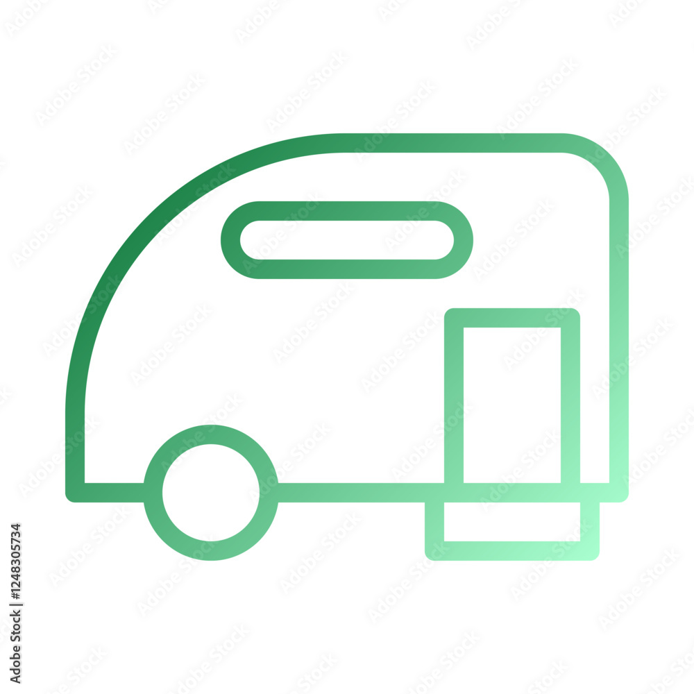 Simple Gradient Caravan Icon for Travel Designs Simple Gradient Caravan Icon for Travel Designs