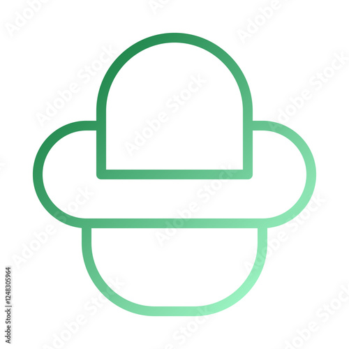 Modern Green Gradient Hat Icon Illustration
