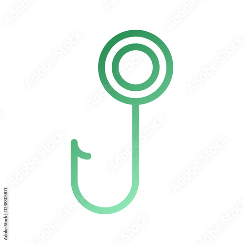 Green Gradient Target Hook Icon Graphic Design