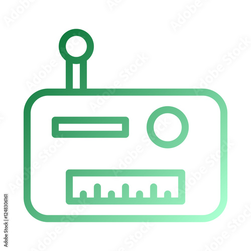 Simple Vintage Radio Icon Green Gradient Color