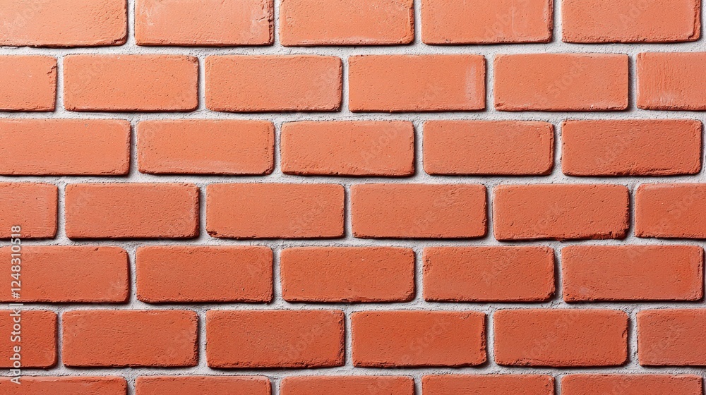 Fototapeta premium Realistic photography of a brick wall featuring a prominent red brick in the center of the wall