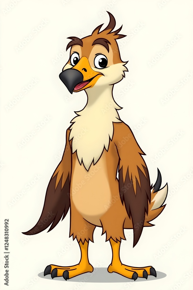 Fototapeta premium Anthropomorphic Eagle Character – Expressive Cartoon Animation Design