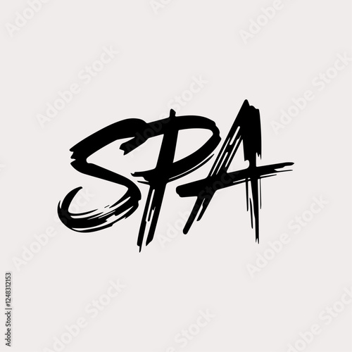 Spa Written in Elegant Typography for Logo Design with Modern Font and Serene Template Background for Wellness and Luxury Spa Branding
