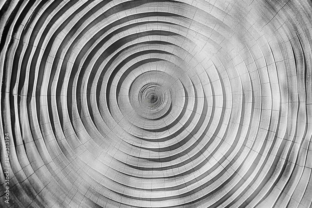 Tree Stump Texture with Annual Rings, Black and White Close-Up. Generative AI Tree Stump Texture with Annual Rings, Black and White Close-Up. Generative AI