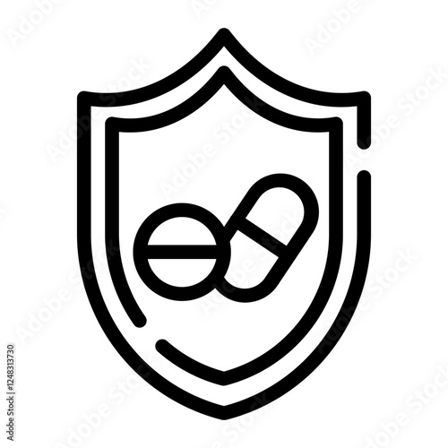 drug protection cut line icon