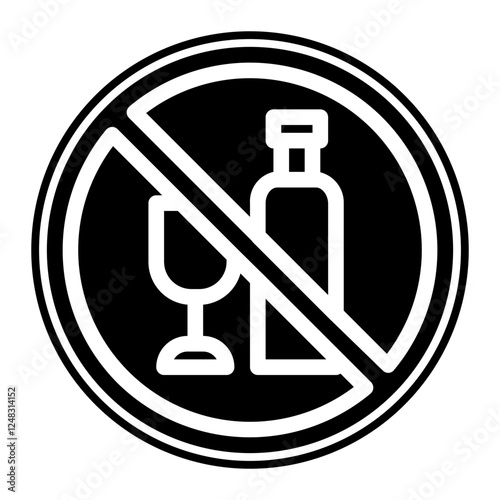 alcoholic beverages are not glyph icon