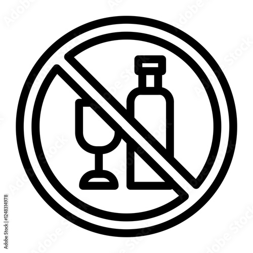 alcoholic beverages are not line icon