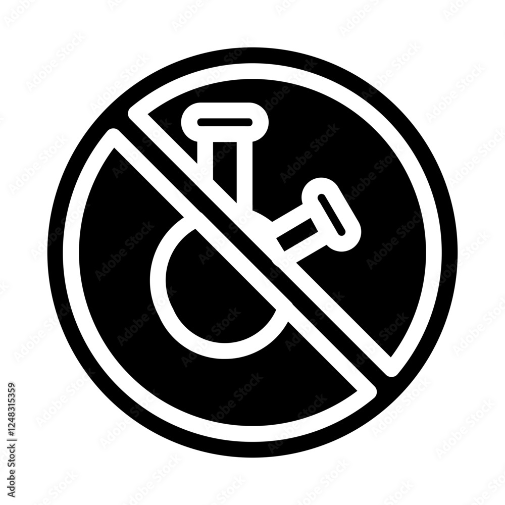 ban on the use of bongs solid icon ban on the use of bongs solid icon