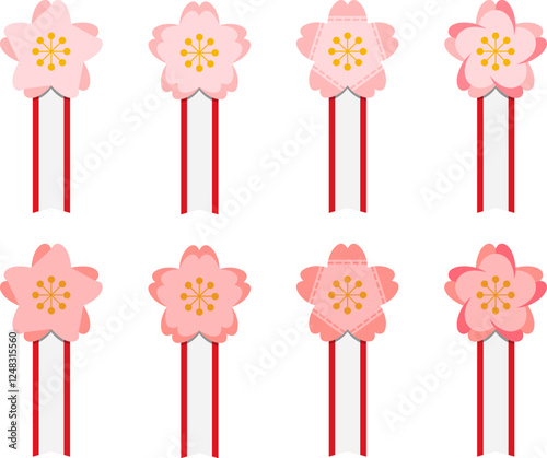桜の花の胸章リボン