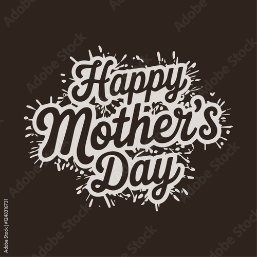 Happy Mother's Day Written in Cute Typography with Creative Font and Floral Background Design for a Love-Filled Greeting Card Template and Wallpaper Background