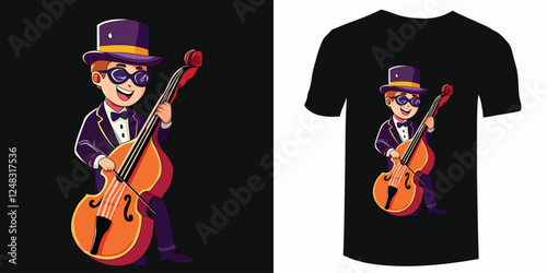 Violin player t-shirt design