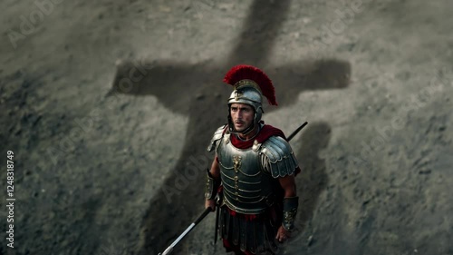 Roman Soldier Recognizing Jesus as the Son of God, 4k christian footage