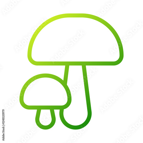 Minimalist Green Mushroom Illustration Graphic