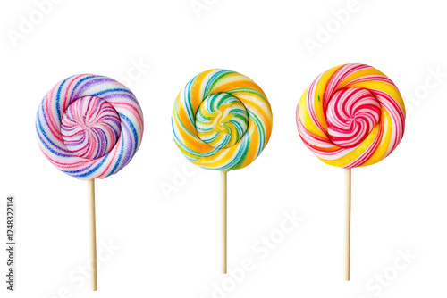 Wallpaper Mural Three colorful lollipops with different colors and stripes. ,on transparent background. Torontodigital.ca