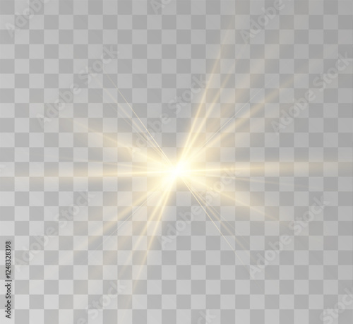 Transparent yellow sunlight special lens flash light effect. Front solar flare lenses	