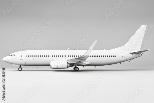 Blank white airplane on plain background, ready for branding