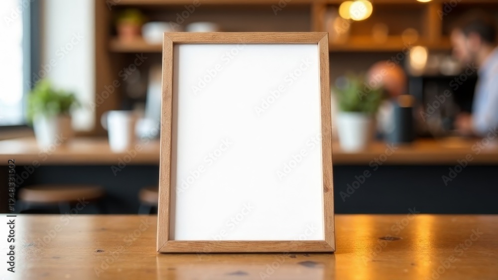white mockup in frame for text in coffee shop white mockup in frame for text in coffee shop