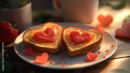 Wallpaper Mural Breakfast toast in a lovely heart shape. Torontodigital.ca