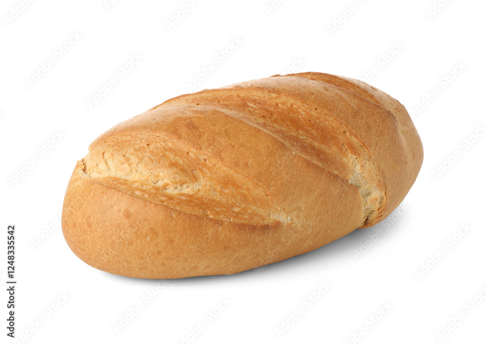 One freshly baked bread isolated on white One freshly baked bread isolated on white