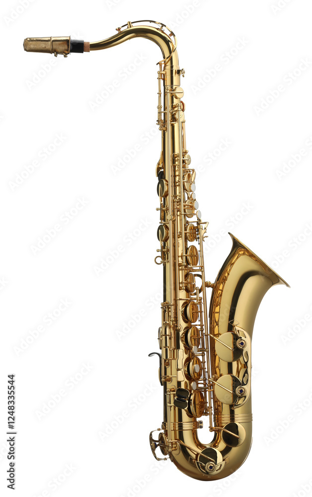 Obraz premium Jazz. One beautiful saxophone isolated on white