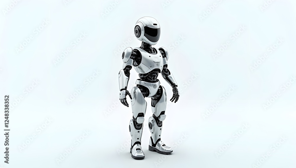 Fototapeta premium Futuristic of a robotic symbol made of many spheres