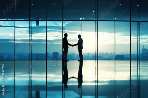 Business deal sealed with handshake, success ahead