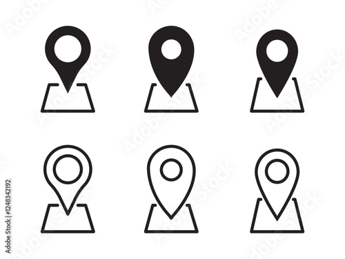 Set of location pin icons. location pin place marker. Location icon. Map marker pointer icon set. Modern map markers. Pin icon vector isolated on white background.