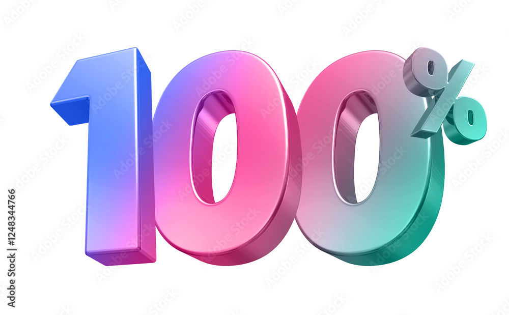 100 Percent Off Gradient 3d Number 100 Percent Off Gradient 3d Number
