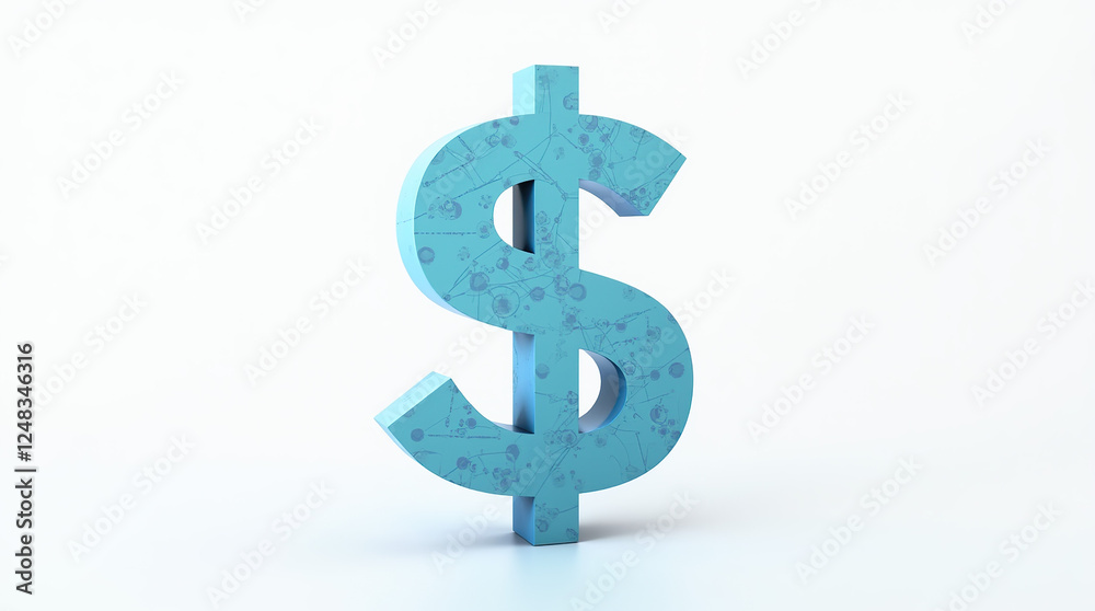 Digital dollar sign illustration with abstract data on a white background. Digital dollar sign illustration with abstract data on a white background.