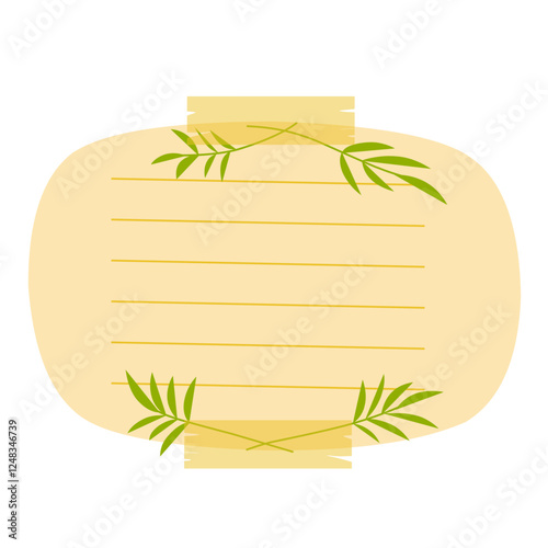 Sticky Note with Leaf Decoratioon