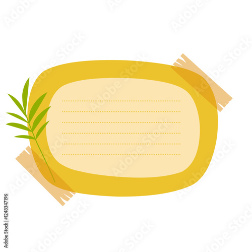 Sticky Note with Leaf Decoratioon