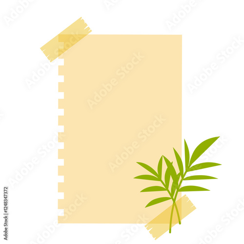 Sticky Note with Leaf Decoratioon