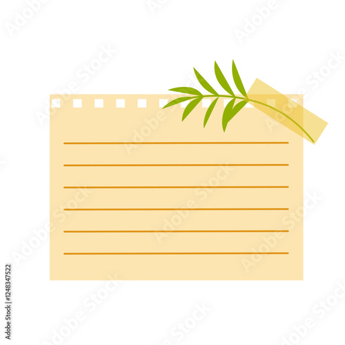 Sticky Note with Leaf Decoratioon