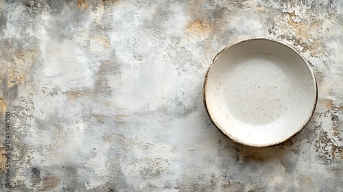 Empty dish on textured backdrop photo